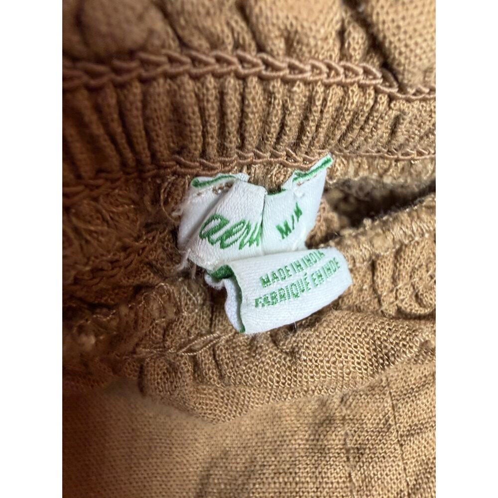 Aerie Linen Blend Corset Tank Tie Spaghetti Strap Size M Cottagecore Camel Brown - Picture 8 of 8